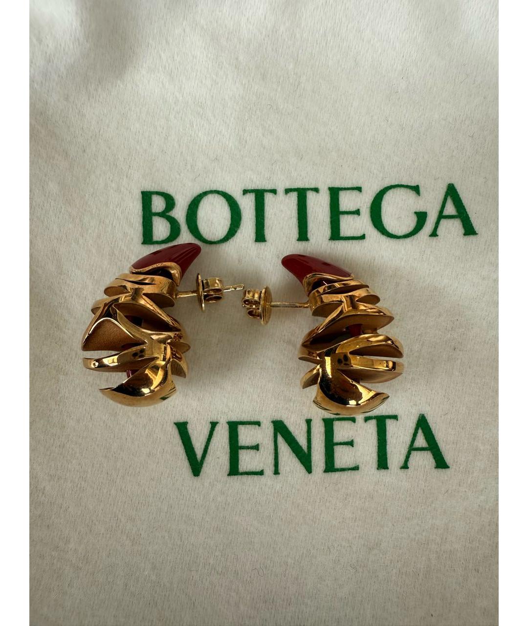 BOTTEGA VENETA Золотые серебряные серьги, фото 9