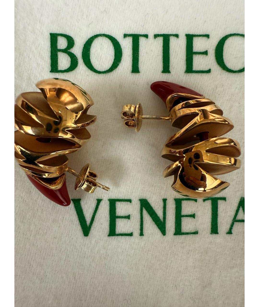 BOTTEGA VENETA Золотые серебряные серьги, фото 2