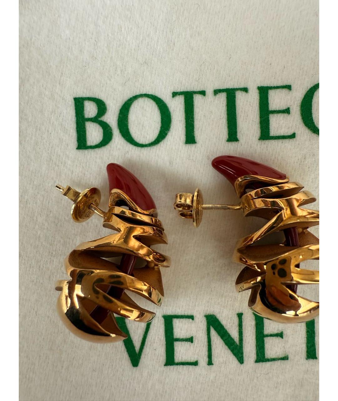 BOTTEGA VENETA Золотые серебряные серьги, фото 3