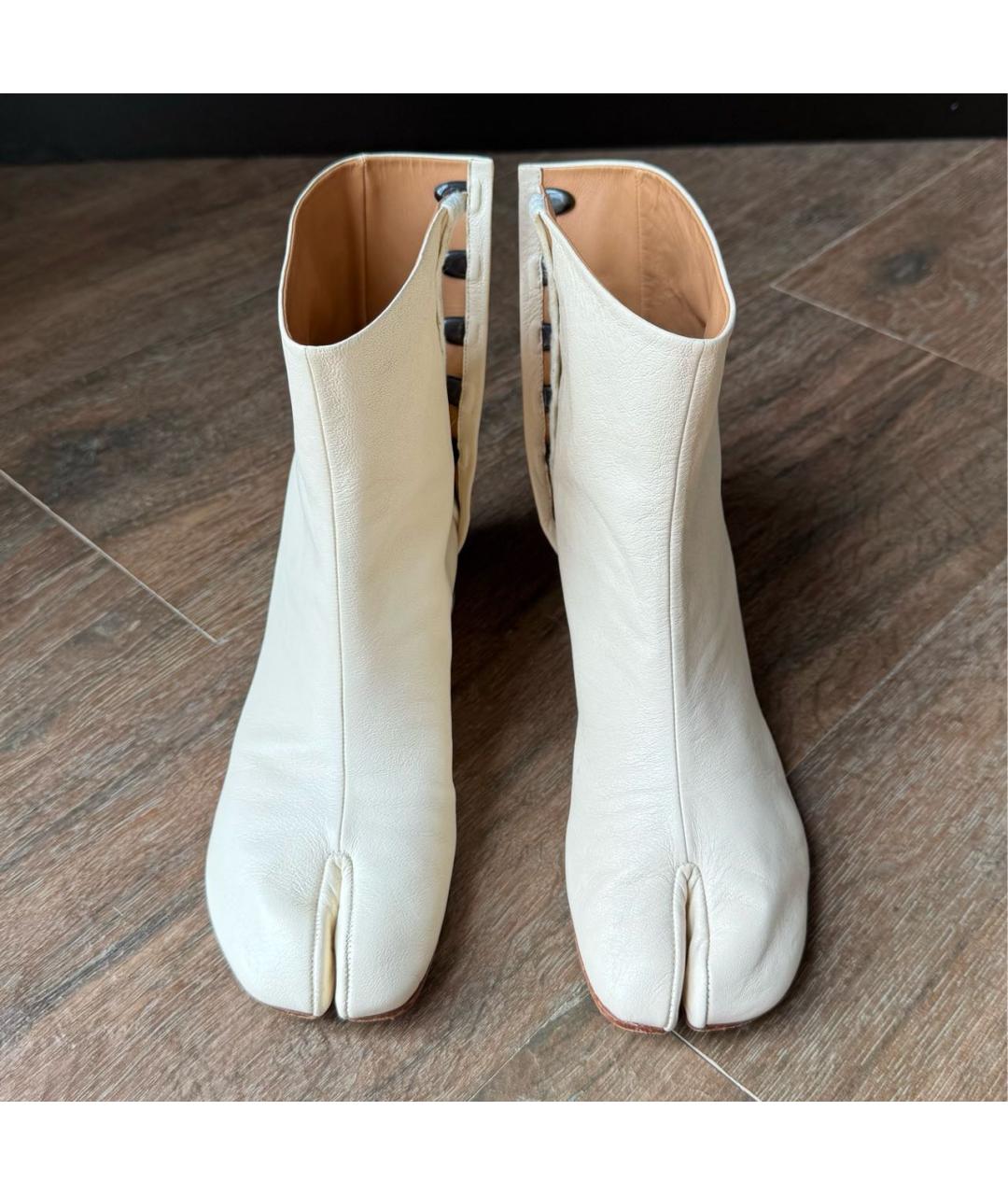 MAISON MARGIELA Белые кожаные ботильоны, фото 2