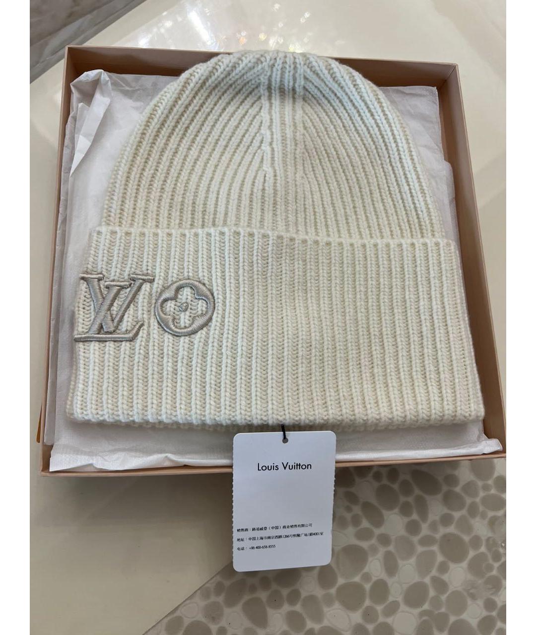 LOUIS VUITTON Бежевая шерстяная шапка, фото 2