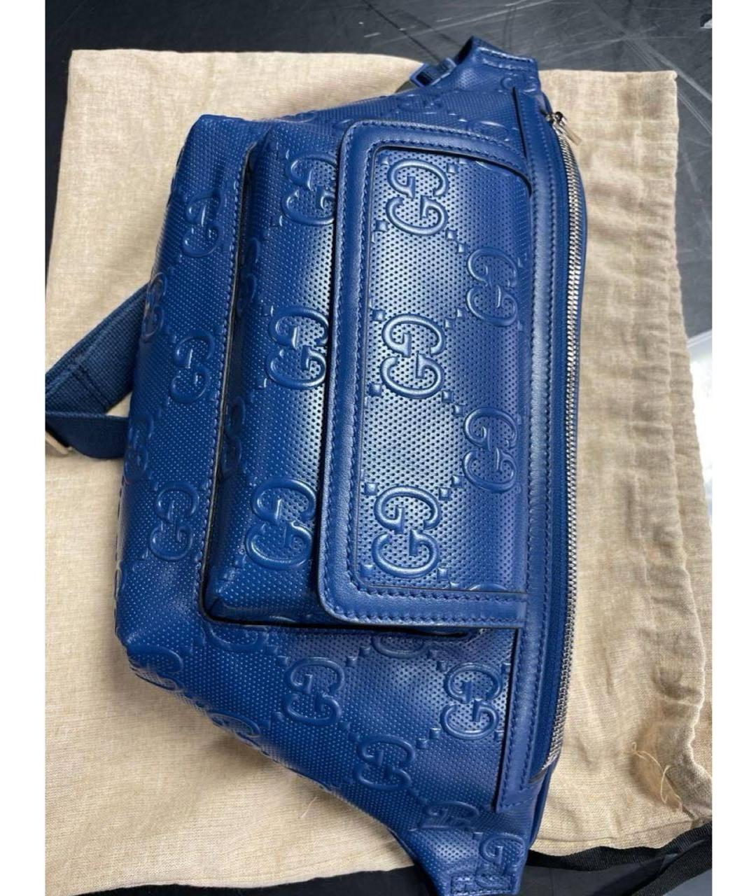 GUCCI Синяя поясная сумка, фото 5