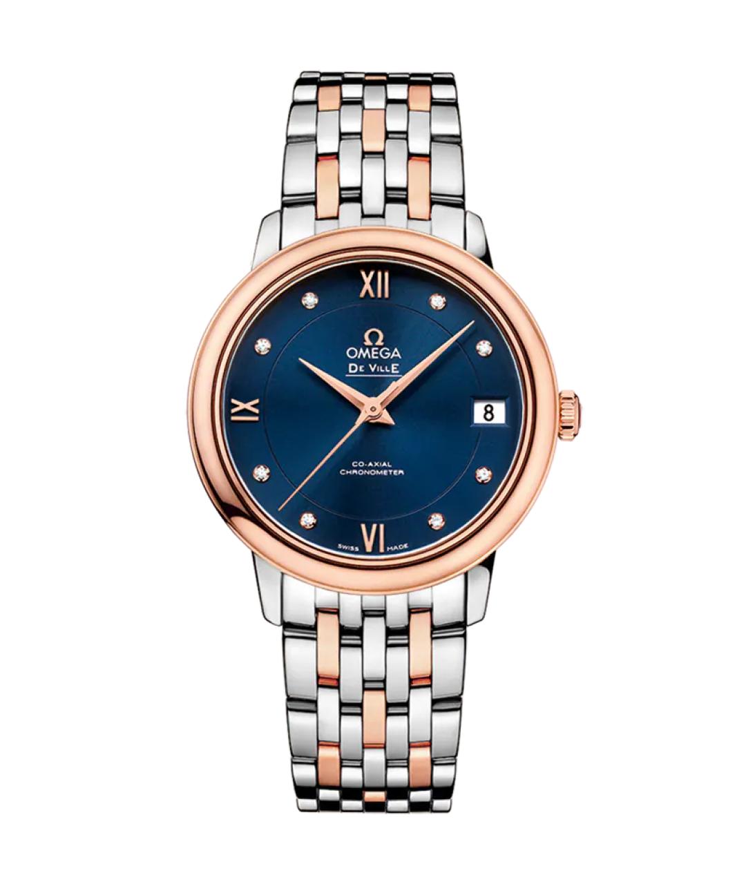 OMEGA Синие часы из розового золота, фото 1