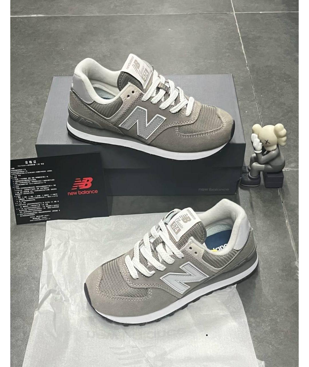 NEW BALANCE Серые низкие кроссовки / кеды, фото 4