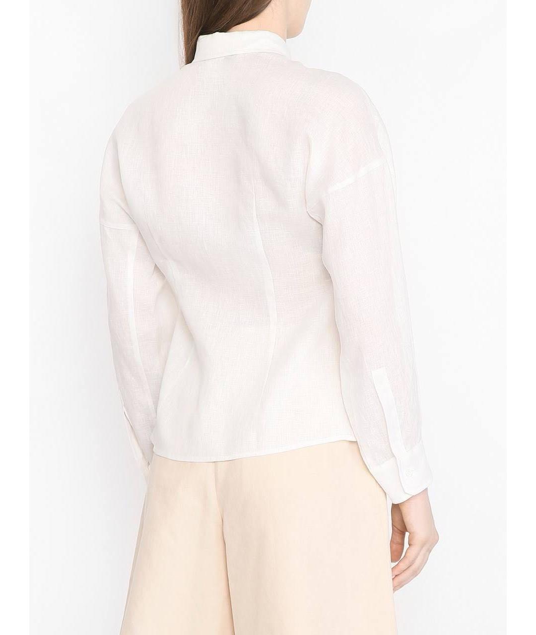 WEEKEND MAX MARA Белая льняная рубашка, фото 3