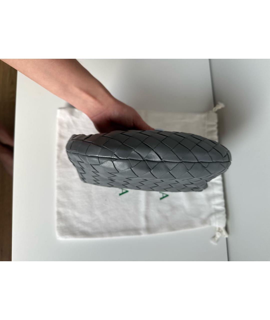 BOTTEGA VENETA Серая кожаная сумка с короткими ручками, фото 6