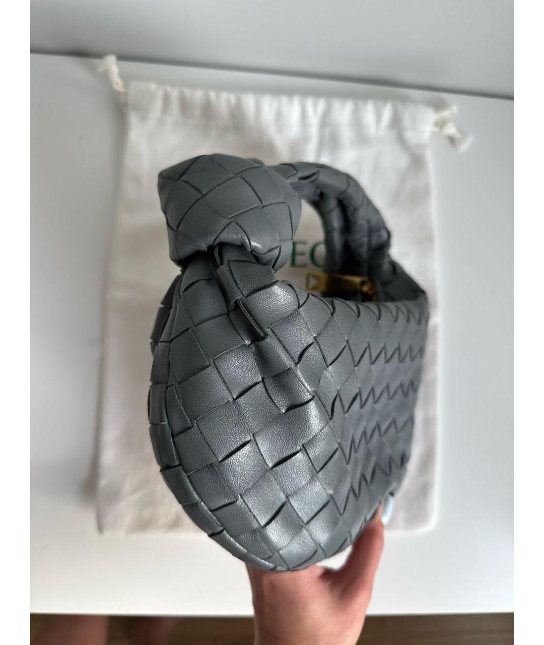 BOTTEGA VENETA Серая кожаная сумка с короткими ручками, фото 2