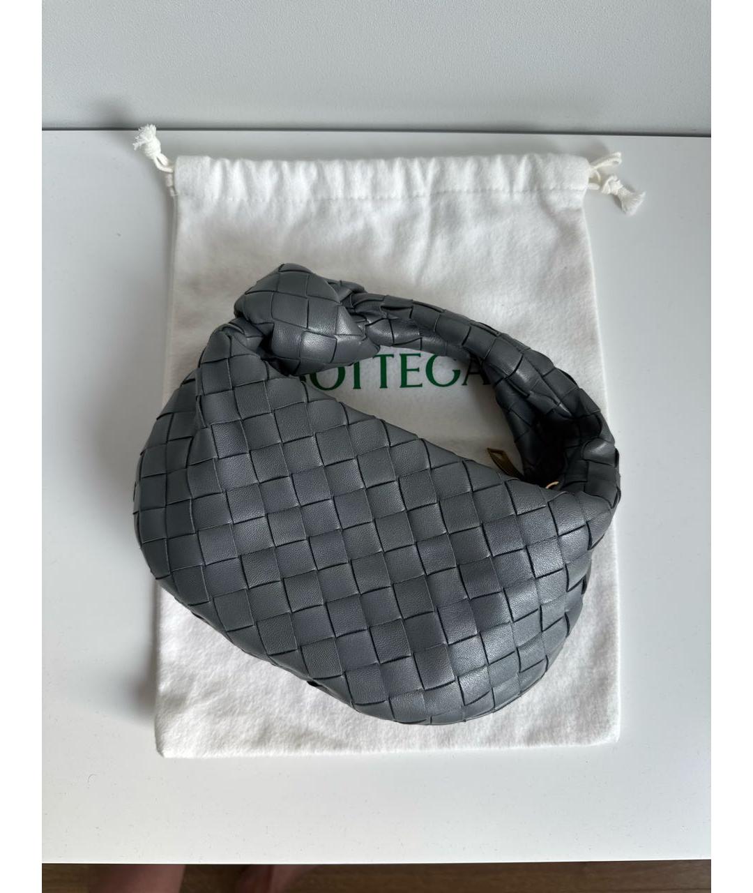 BOTTEGA VENETA Серая кожаная сумка с короткими ручками, фото 7