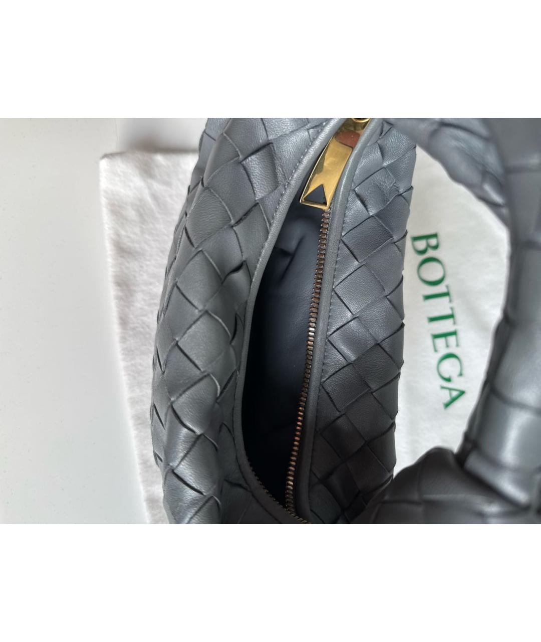 BOTTEGA VENETA Серая кожаная сумка с короткими ручками, фото 5
