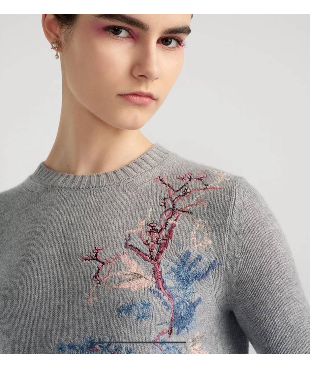 CHRISTIAN DIOR Серый кашемировый джемпер / свитер, фото 4