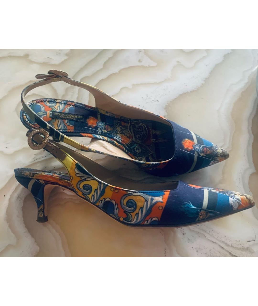 DOLCE&GABBANA Мульти кожаные босоножки, фото 8