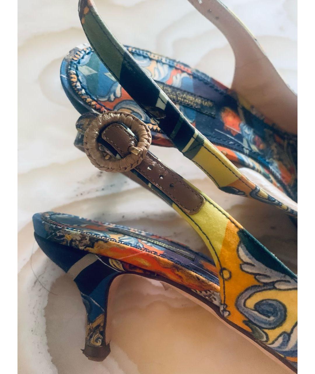 DOLCE&GABBANA Мульти кожаные босоножки, фото 5
