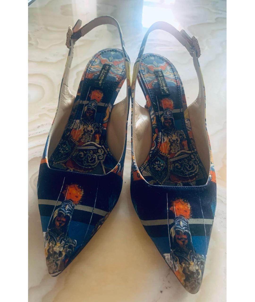 DOLCE&GABBANA Мульти кожаные босоножки, фото 2