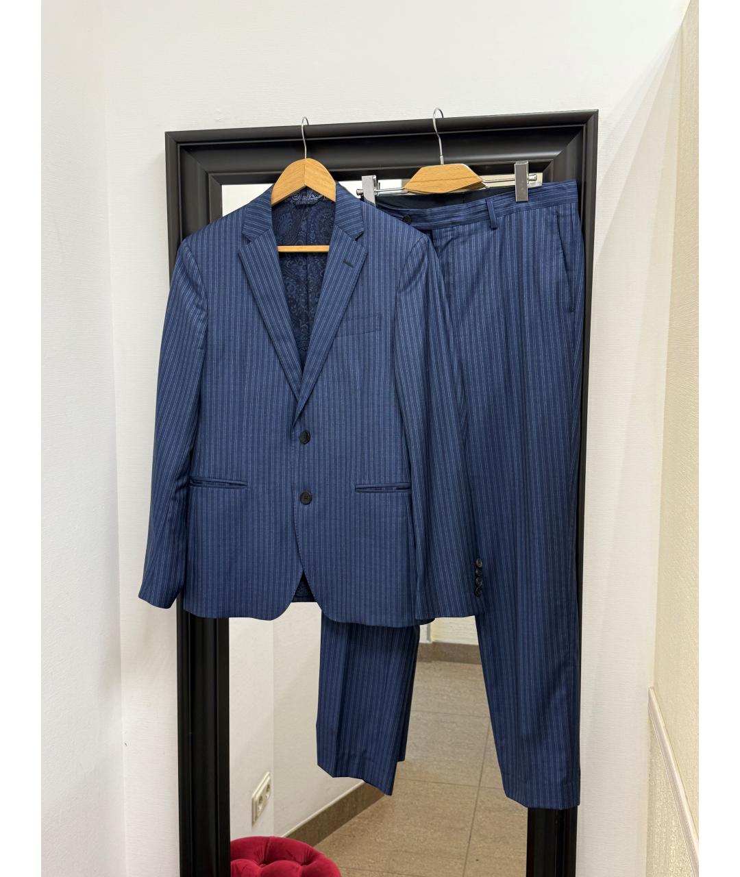 ETRO Синий классический костюм, фото 10