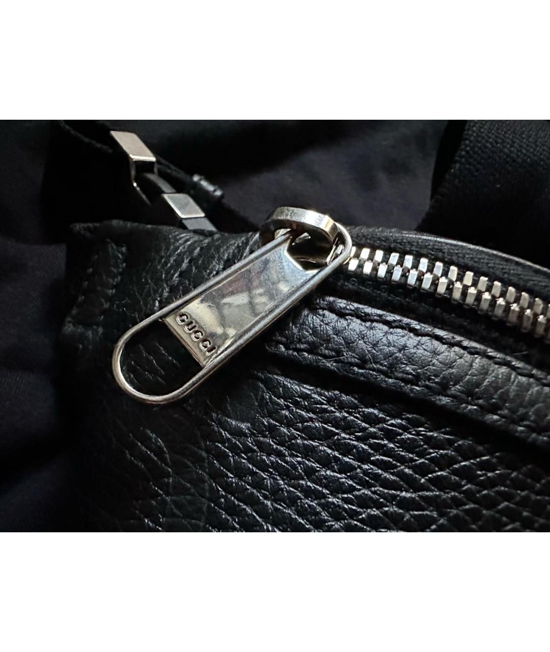 GUCCI Черная кожаная поясная сумка, фото 5