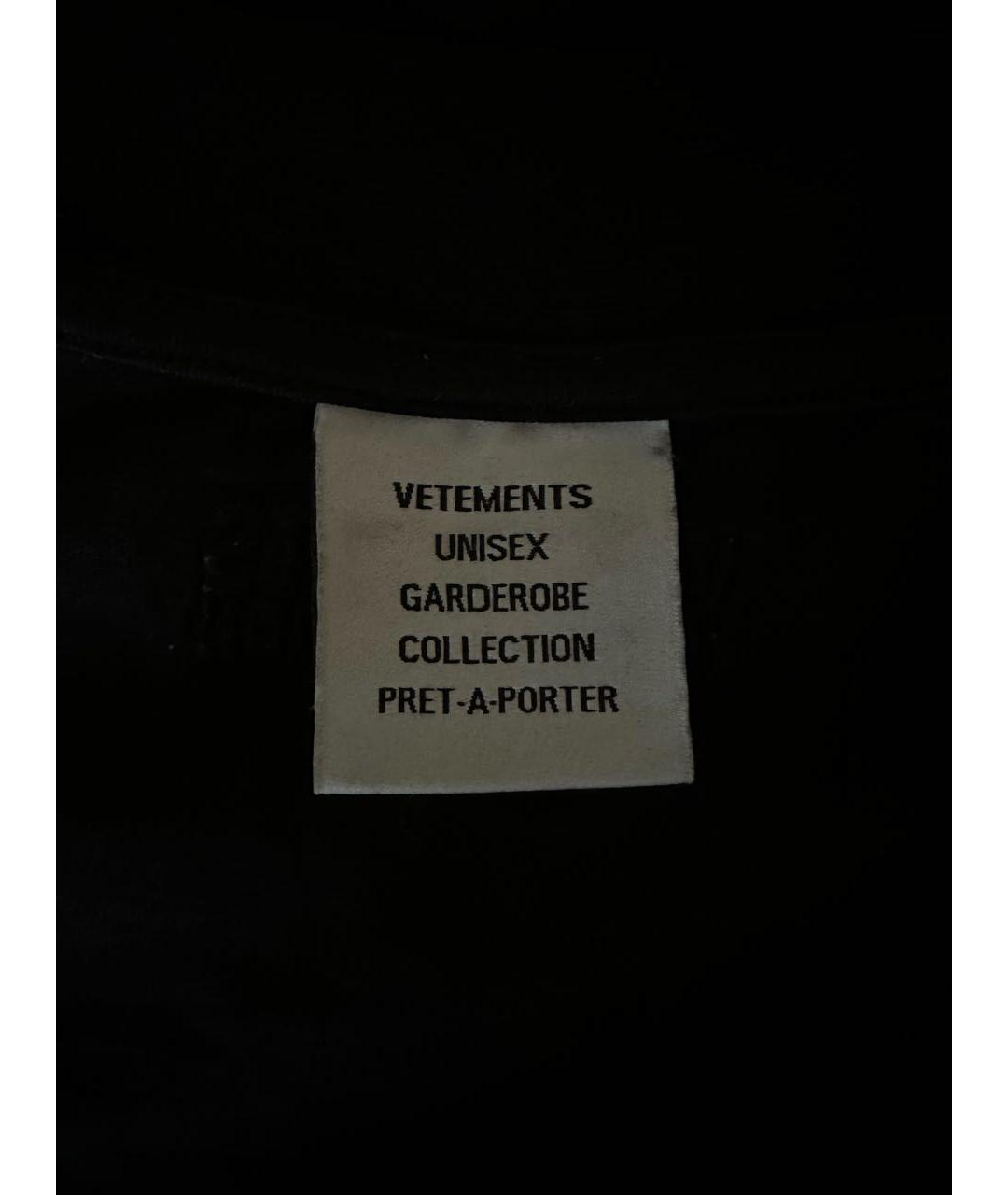 VETEMENTS Черная хлопковая футболка, фото 5