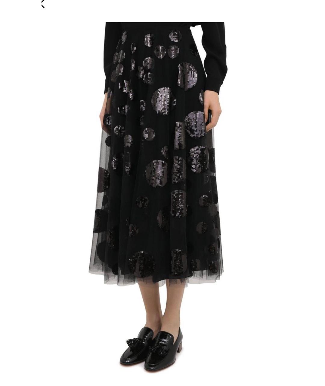 VALENTINO Черная сетчатая юбка миди, фото 8