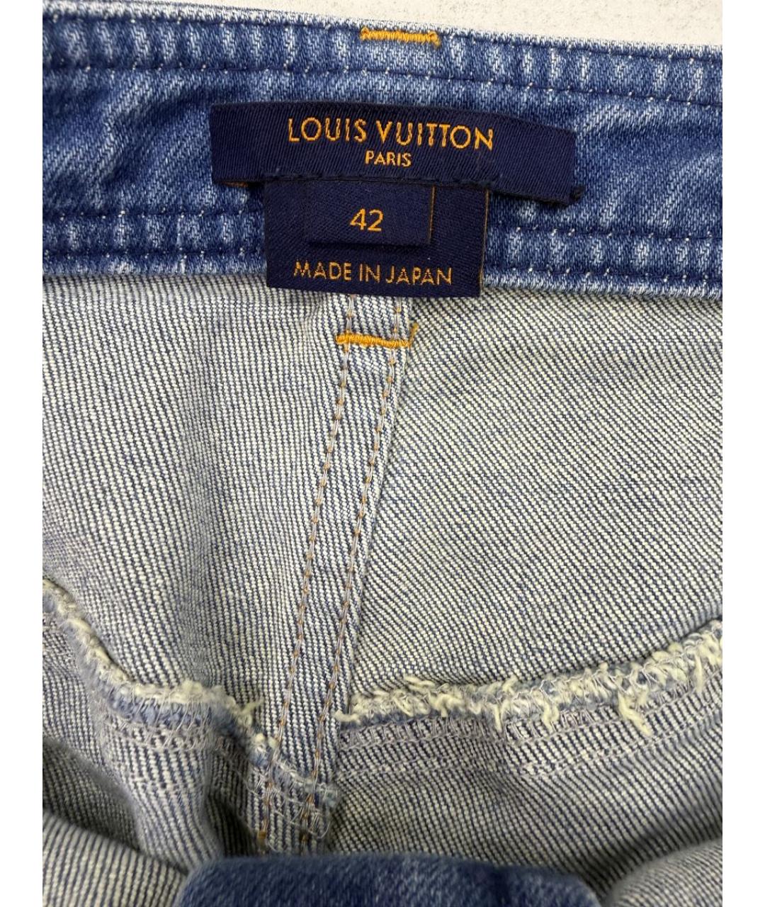 LOUIS VUITTON Синие хлопко-эластановые джинсы слим, фото 3