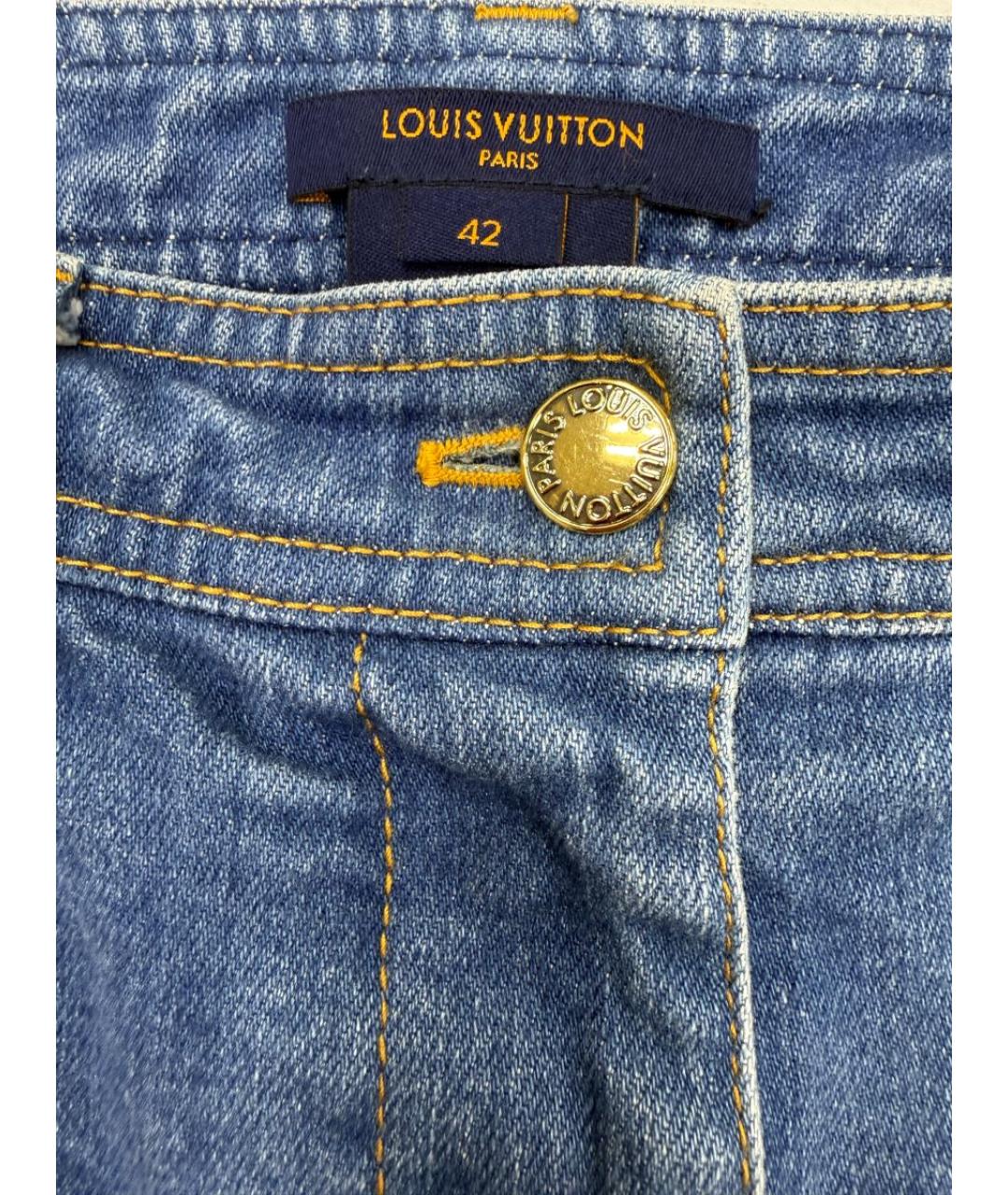 LOUIS VUITTON Синие хлопко-эластановые джинсы слим, фото 4