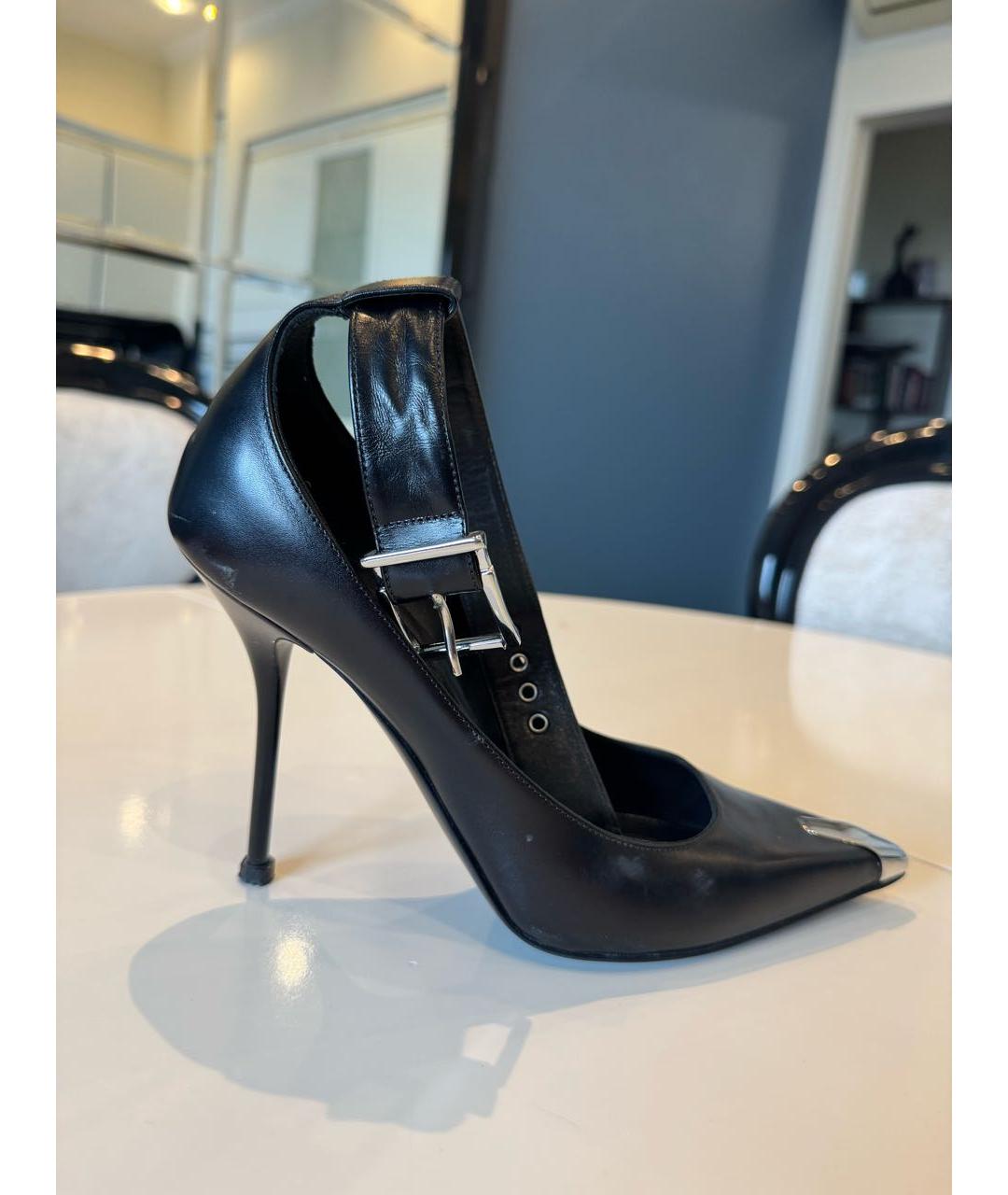 ALEXANDER MCQUEEN Черные кожаные туфли, фото 6