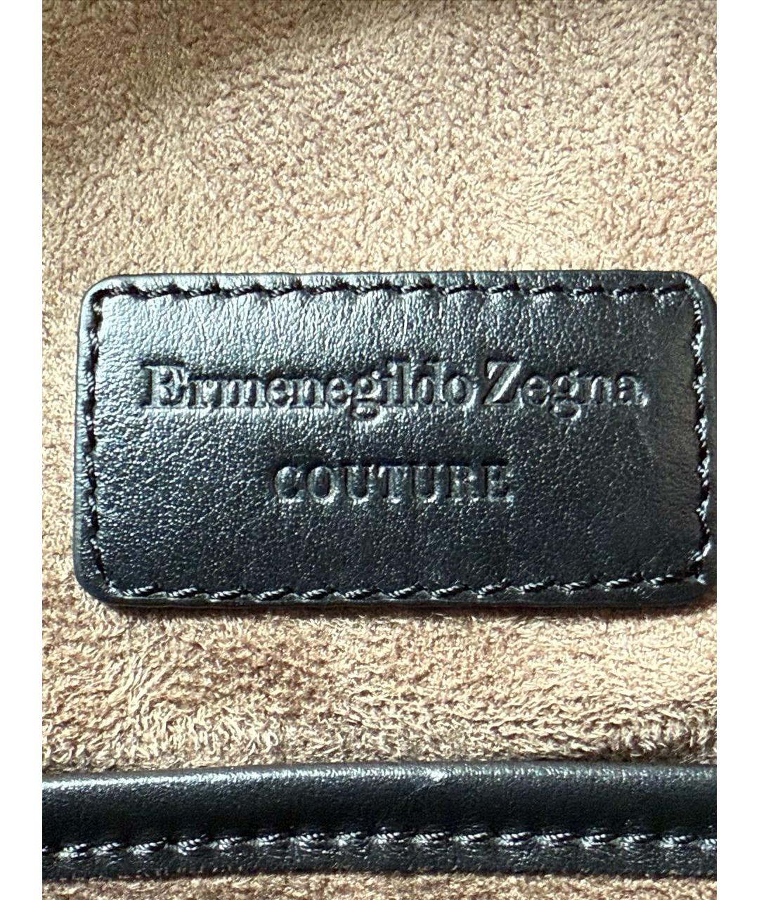 ERMENEGILDO ZEGNA XXX Черный кожаный рюкзак, фото 6