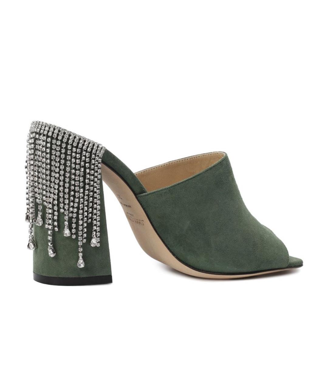 JIMMY CHOO Зеленые замшевые мюли, фото 1