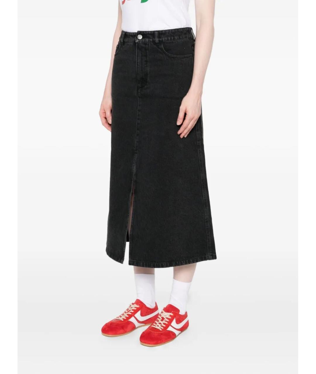 A.P.C. Черная хлопковая юбка миди, фото 5