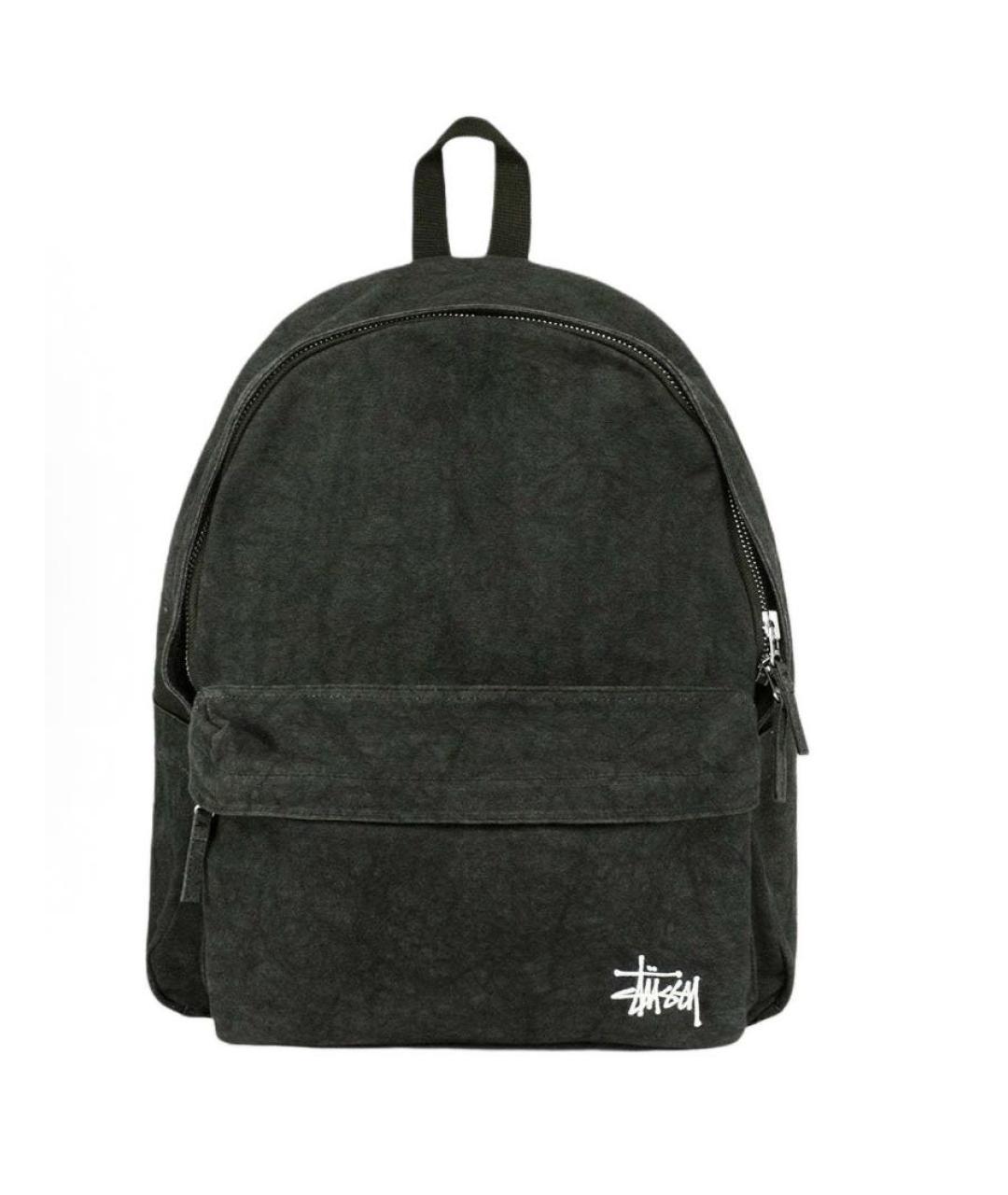 STUSSY Антрацитовый хлопковый рюкзак, фото 1
