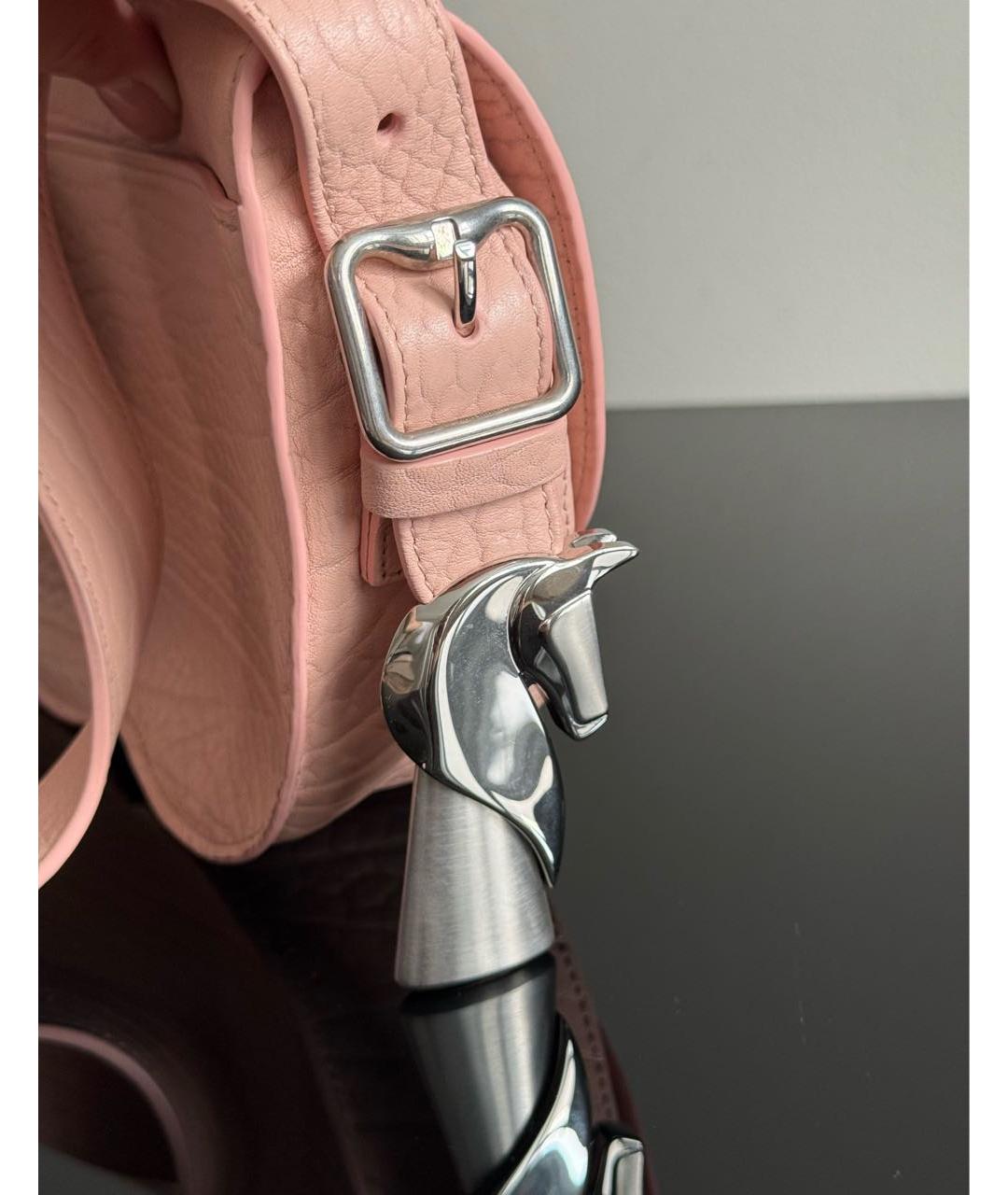 BURBERRY Розовая кожаная сумка через плечо, фото 6