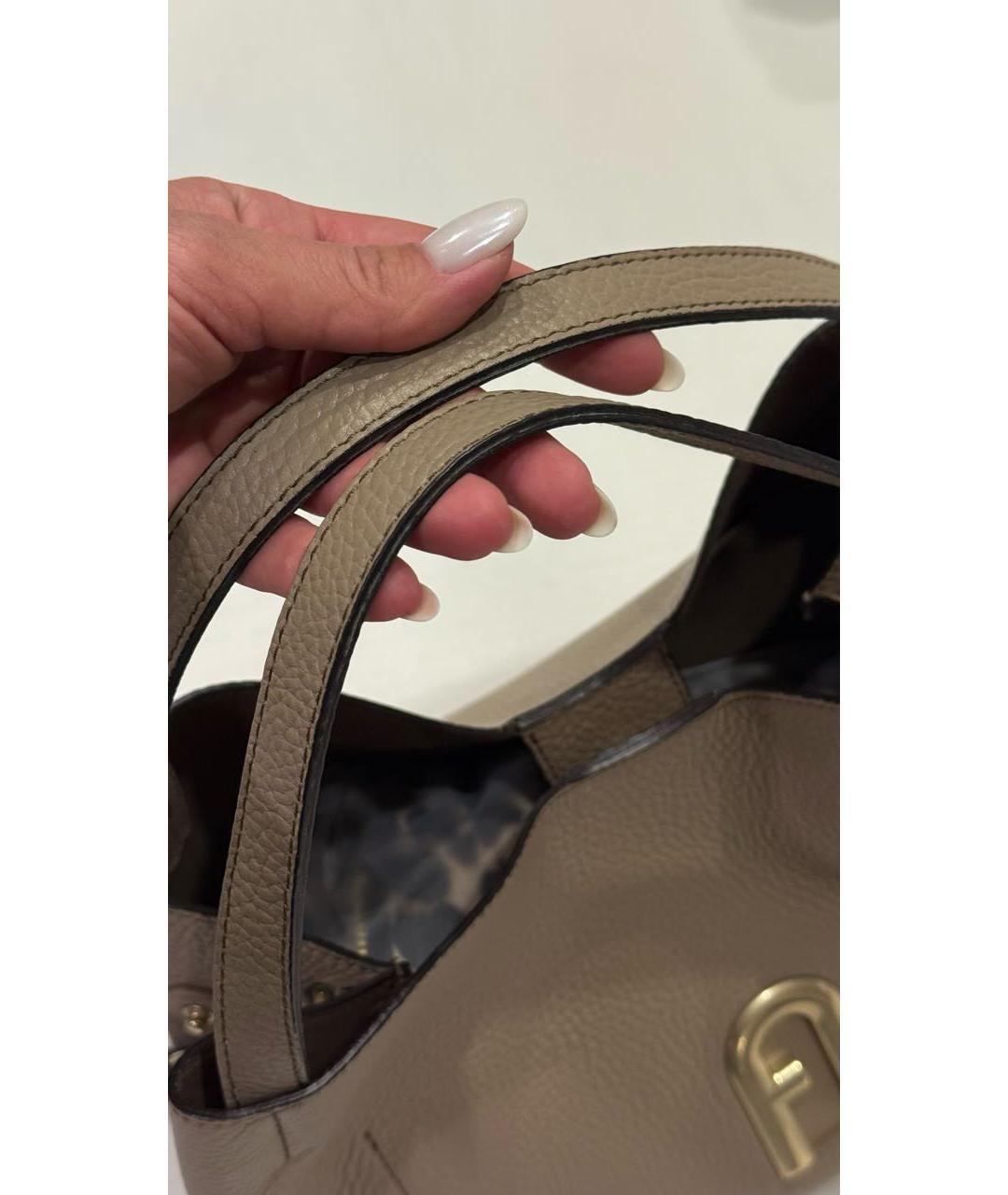 FURLA Бежевая кожаная сумка тоут, фото 3