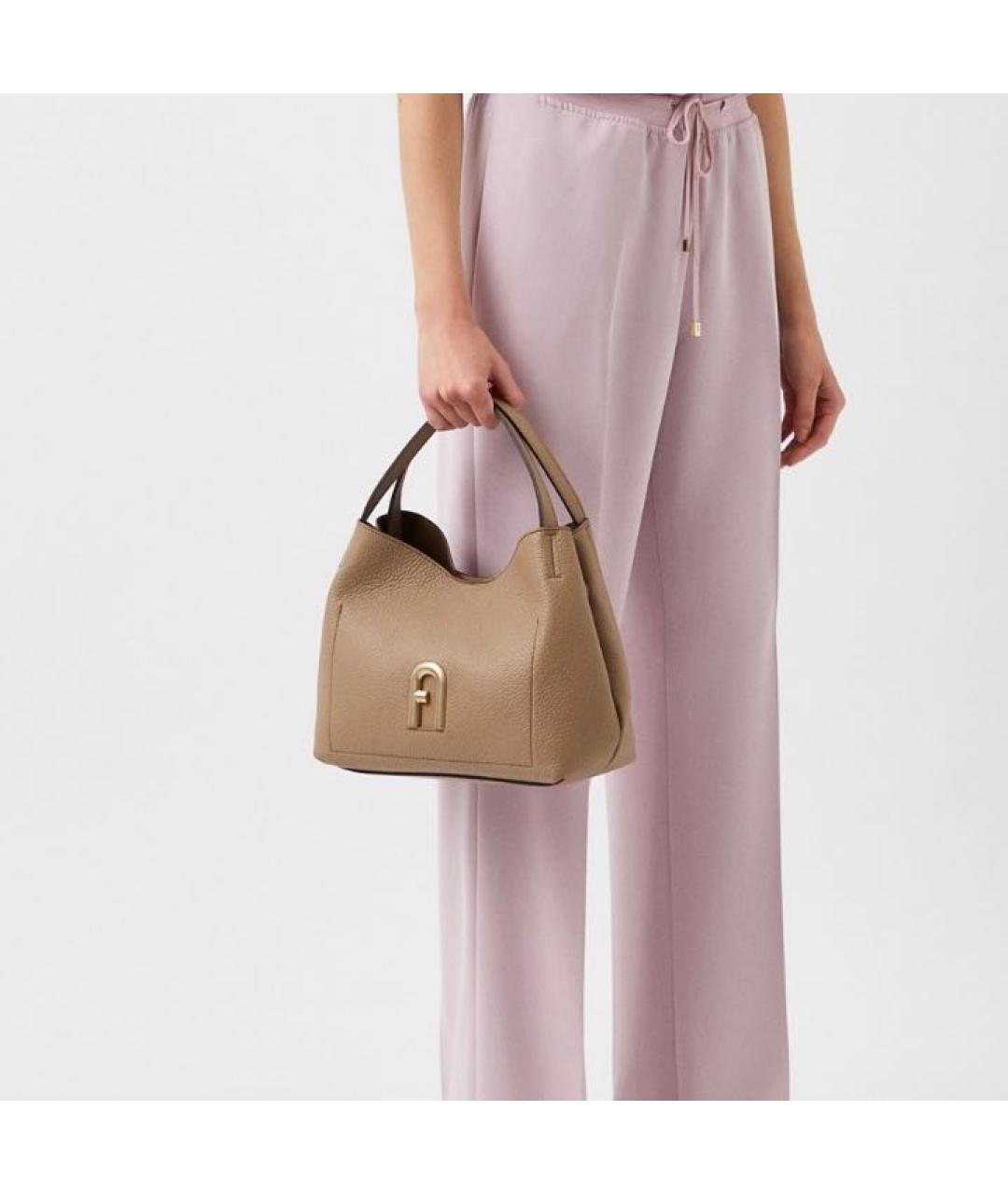 FURLA Бежевая кожаная сумка тоут, фото 6