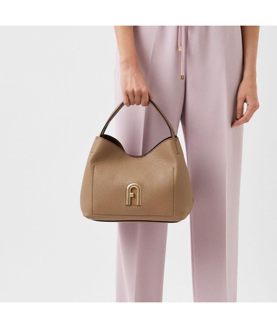 FURLA Бежевая кожаная сумка тоут, фото 5