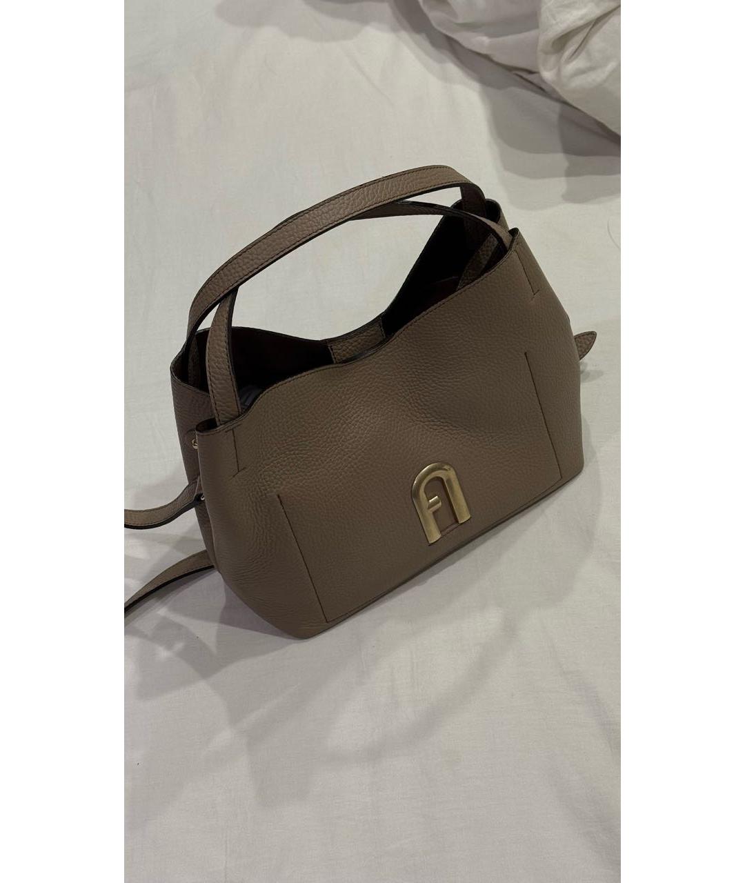 FURLA Бежевая кожаная сумка тоут, фото 7