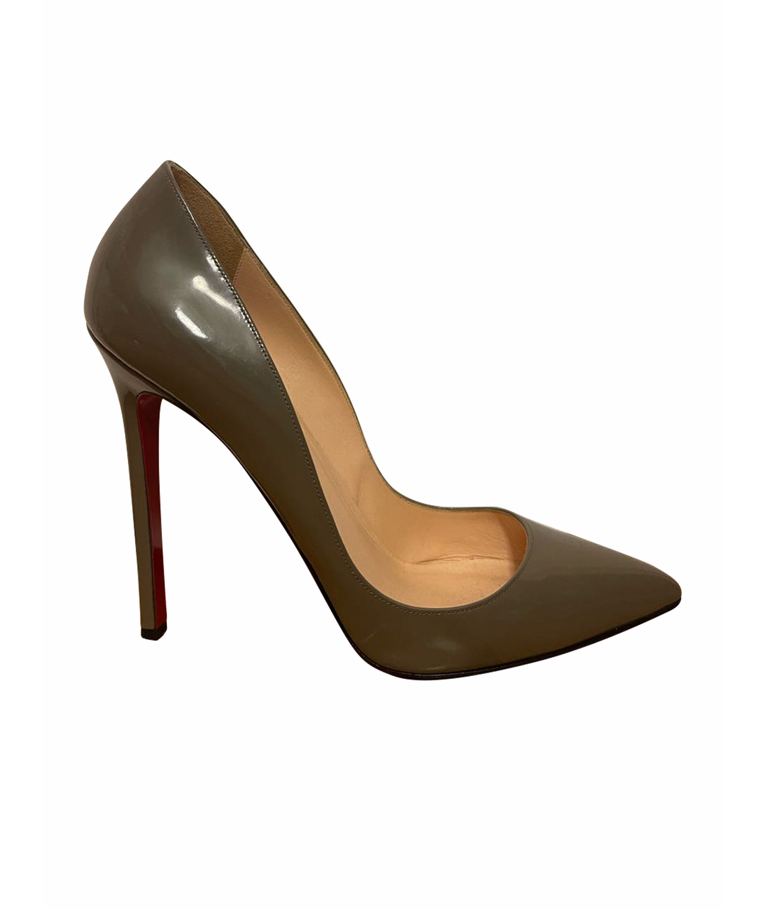 CHRISTIAN LOUBOUTIN Серые туфли из лакированной кожи, фото 1