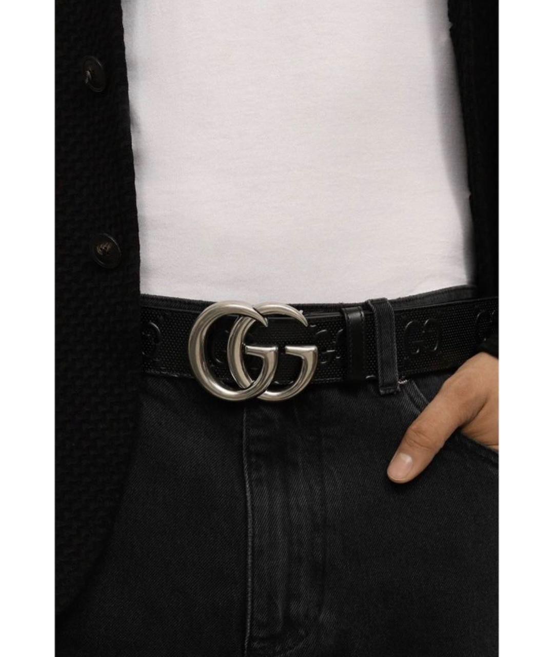 GUCCI Черный кожаный ремень, фото 4