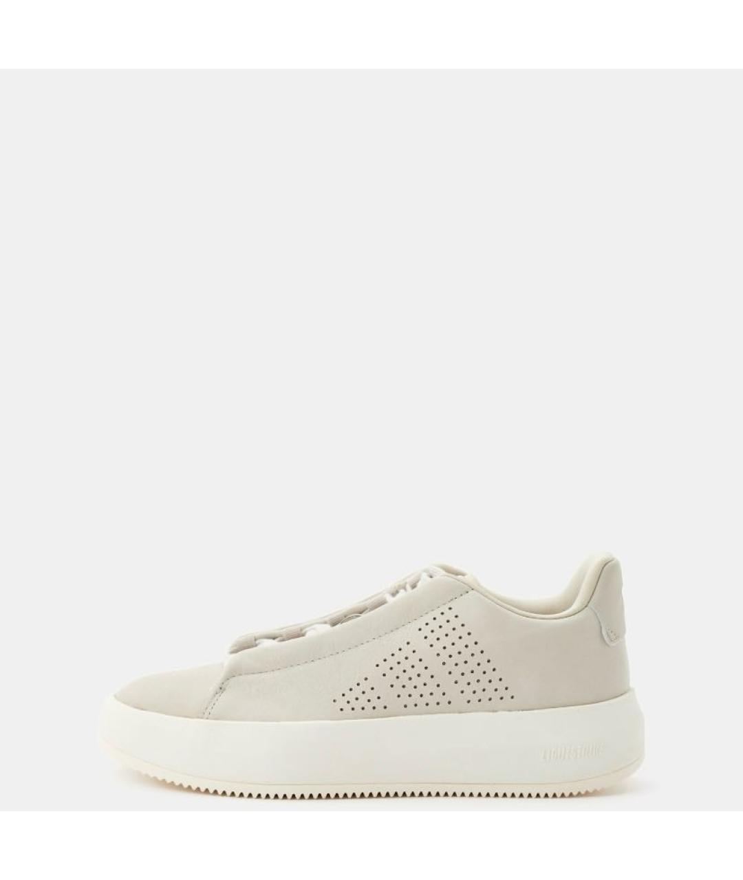 ADIDAS Бежевые кожаные кроссовки, фото 2