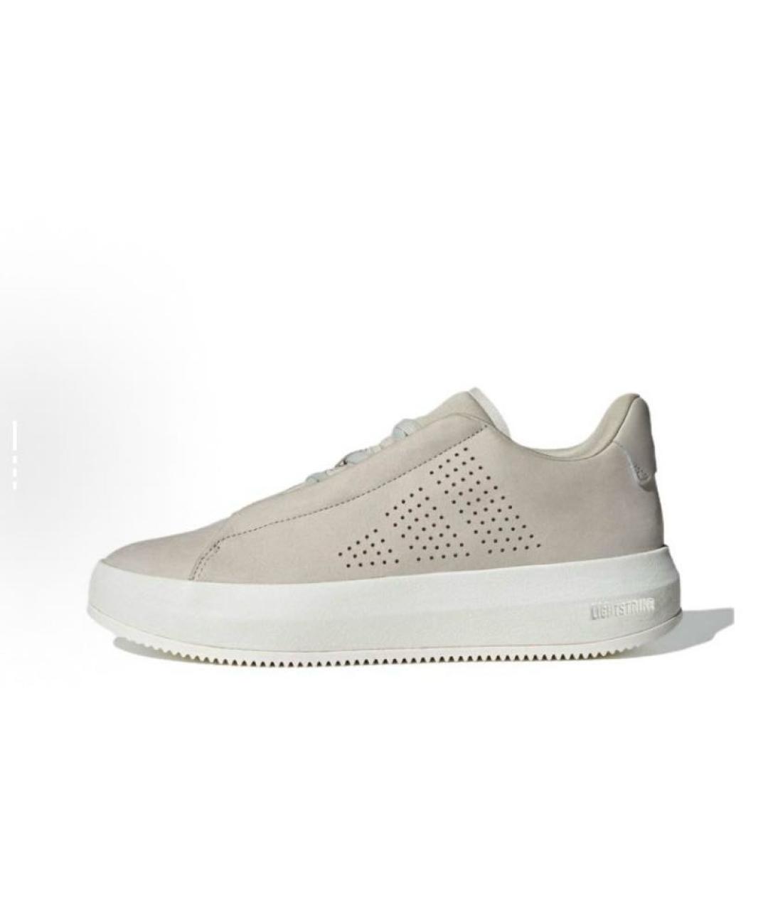 ADIDAS Бежевые кожаные кроссовки, фото 3
