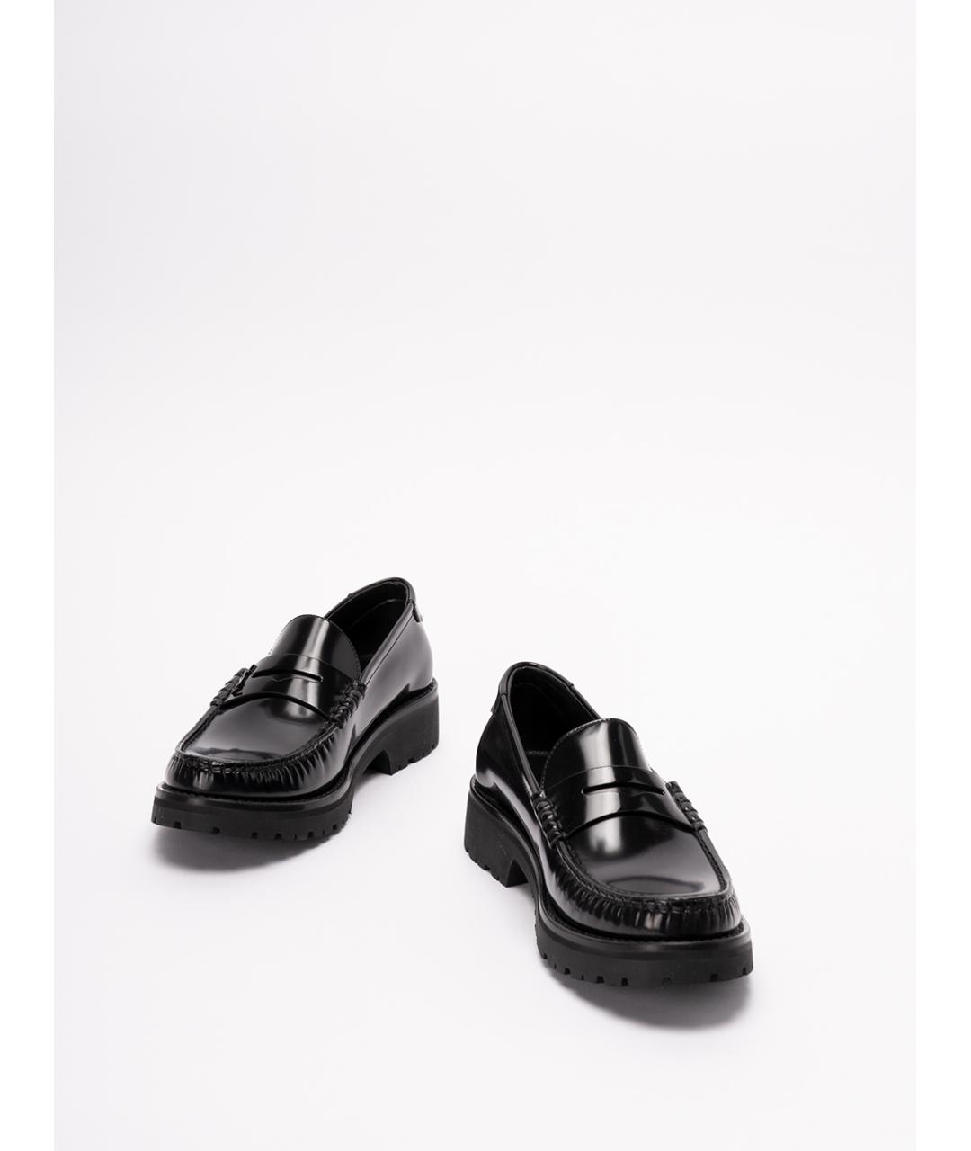 SAINT LAURENT Черные кожаные лоферы, фото 2