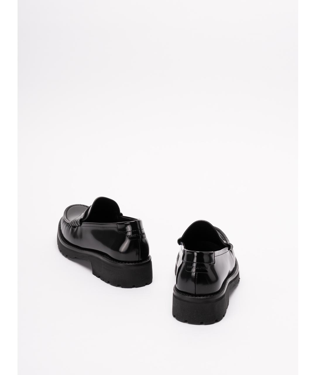 SAINT LAURENT Черные кожаные лоферы, фото 3
