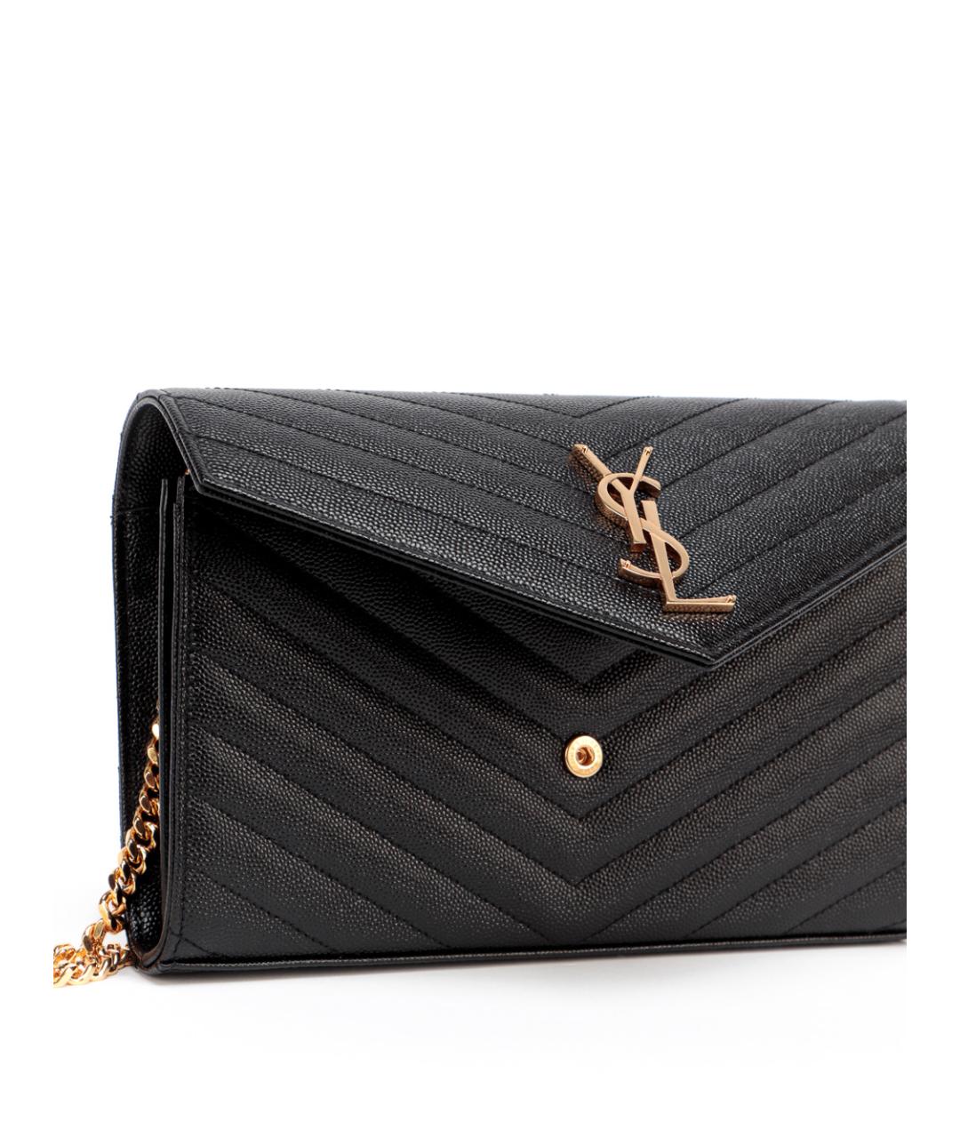 SAINT LAURENT Черная кожаная сумка через плечо, фото 4