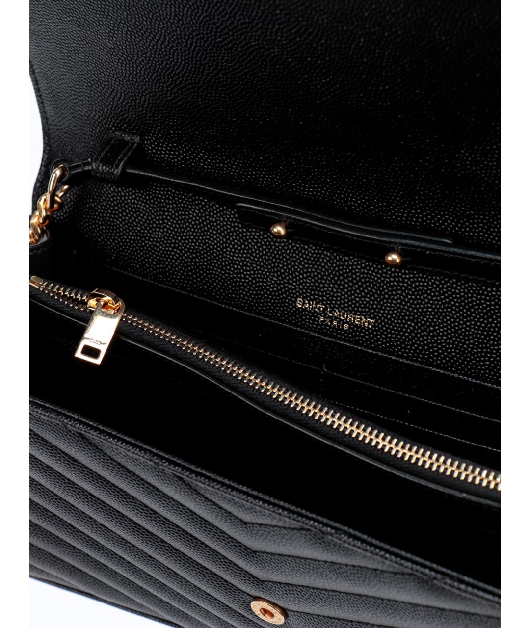 SAINT LAURENT Черная кожаная сумка через плечо, фото 5