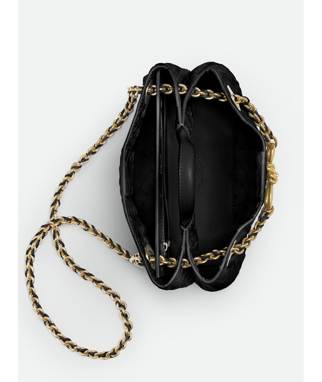 BOTTEGA VENETA Черная кожаная сумка с короткими ручками, фото 4