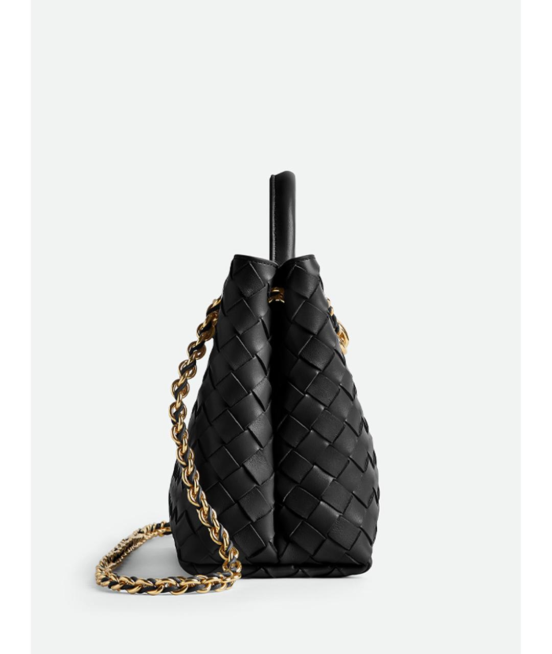 BOTTEGA VENETA Черная кожаная сумка с короткими ручками, фото 3