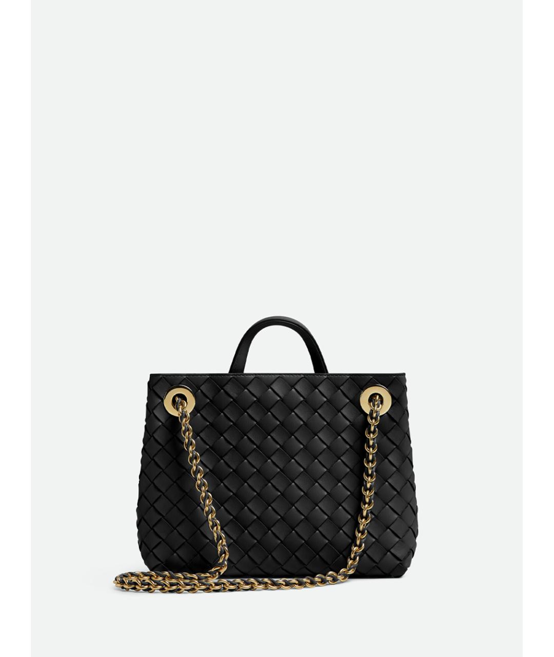 BOTTEGA VENETA Черная кожаная сумка с короткими ручками, фото 2
