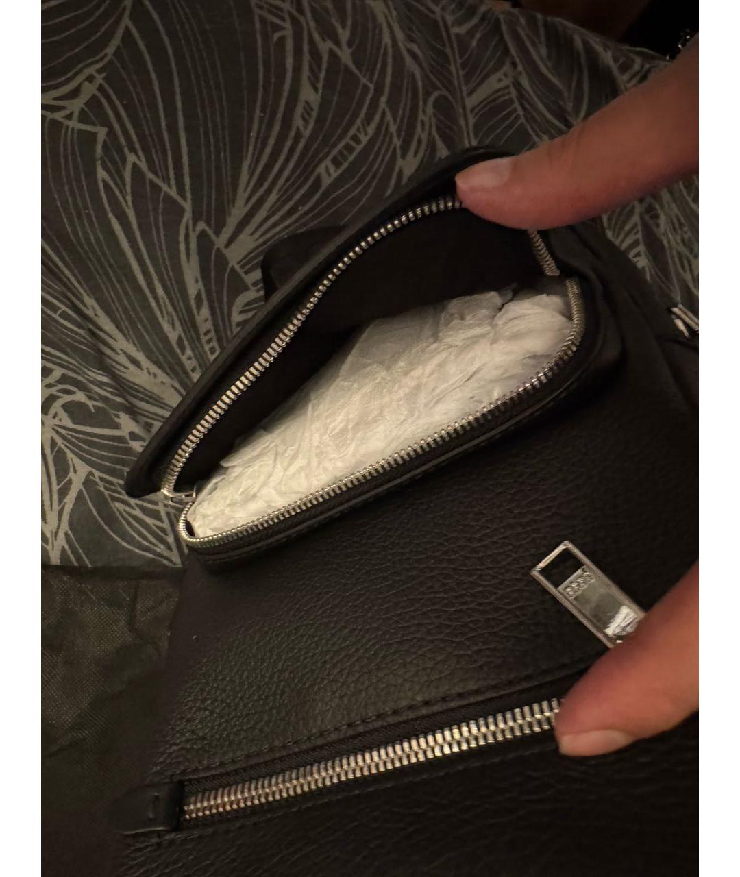 HUGO BOSS Черная кожаная поясная сумка, фото 3