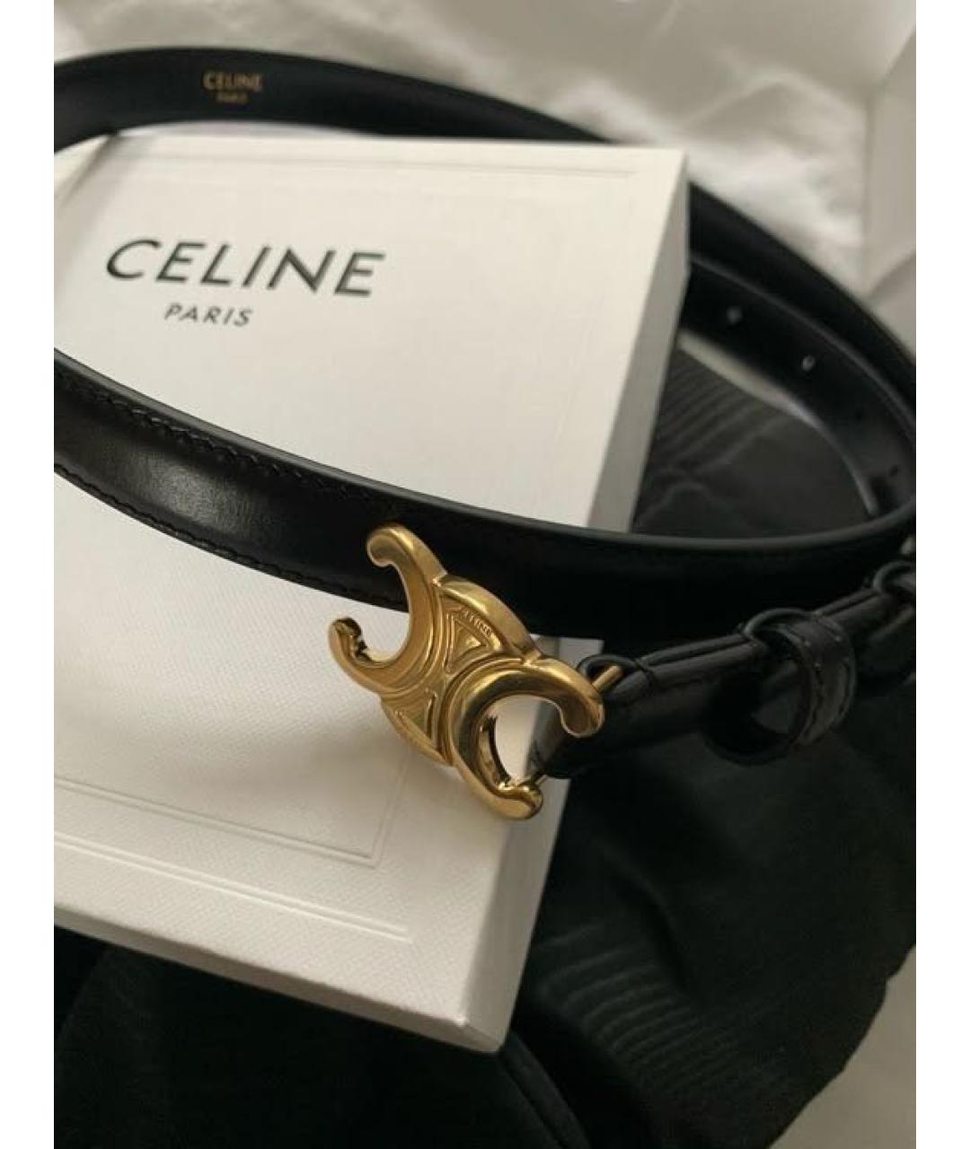 CELINE Черный кожаный ремень, фото 4