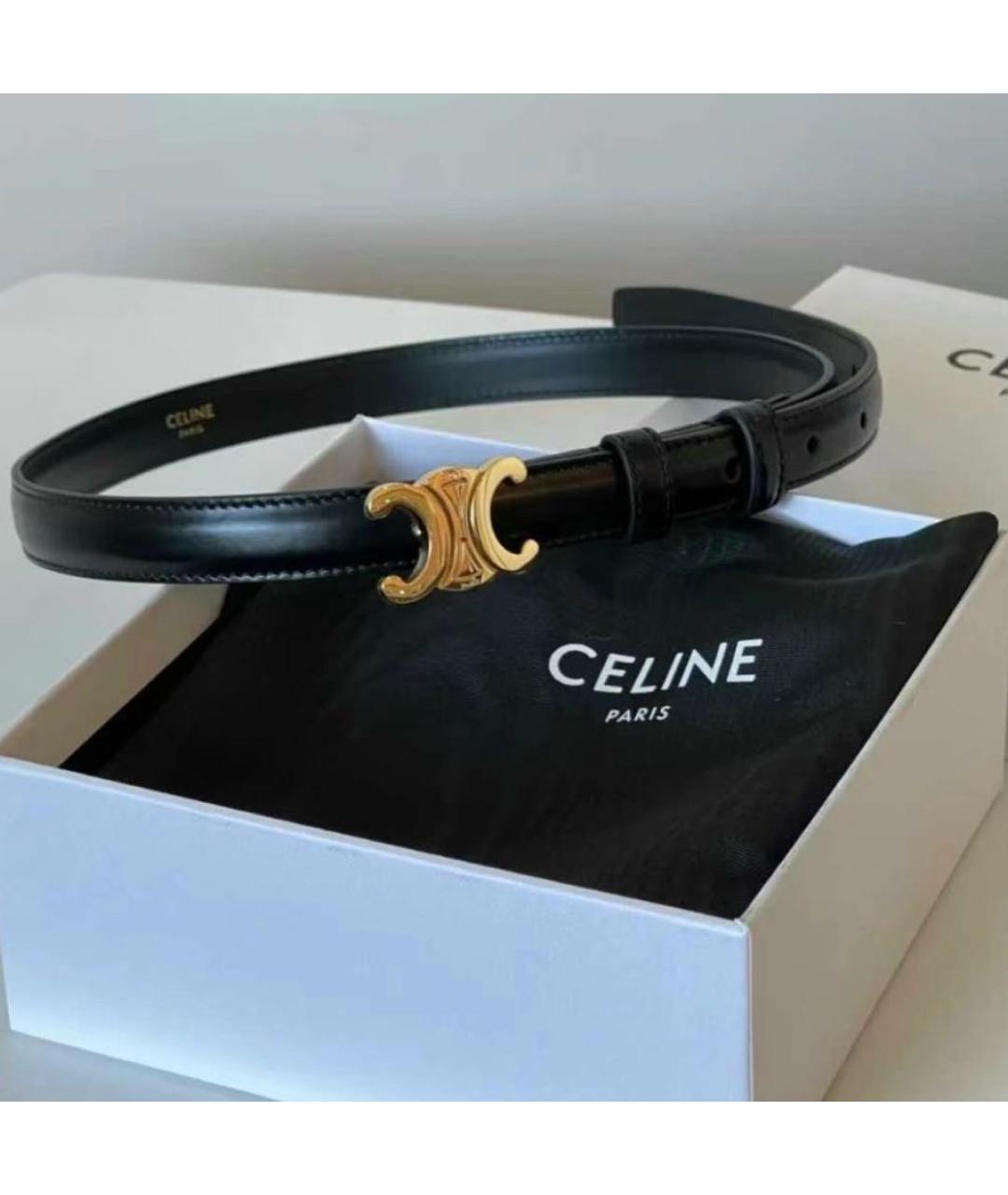 CELINE Черный кожаный ремень, фото 6