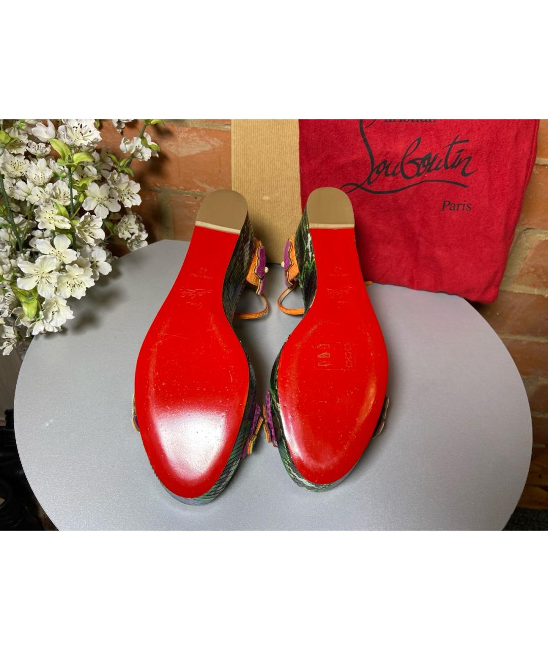 CHRISTIAN LOUBOUTIN Мульти босоножки из экзотической кожи, фото 6