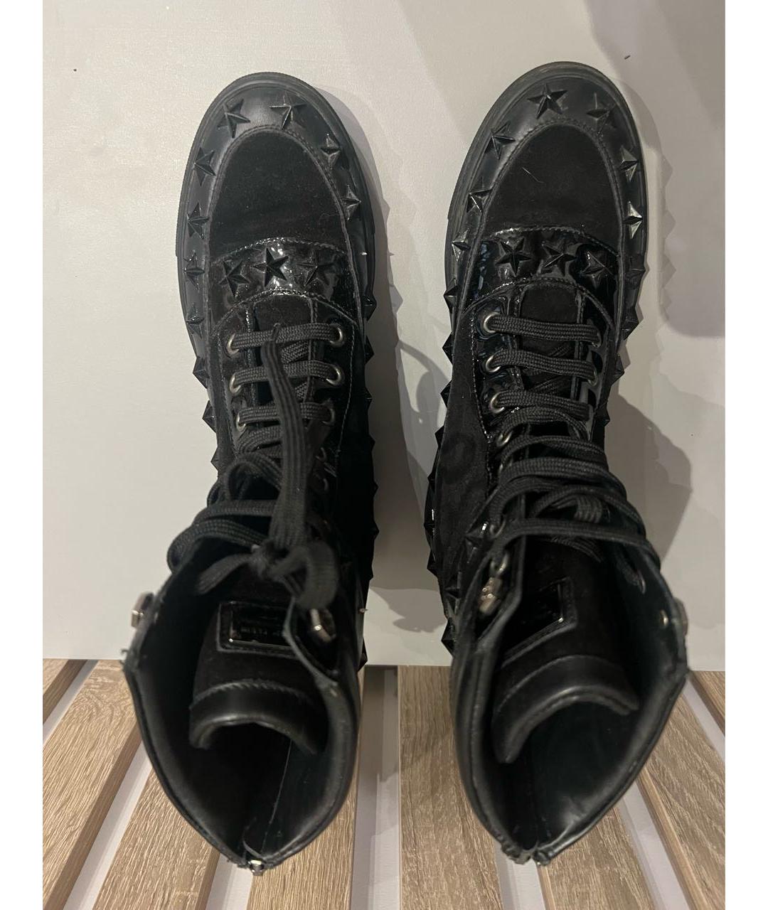 PHILIPP PLEIN Черные кожаные кеды, фото 3