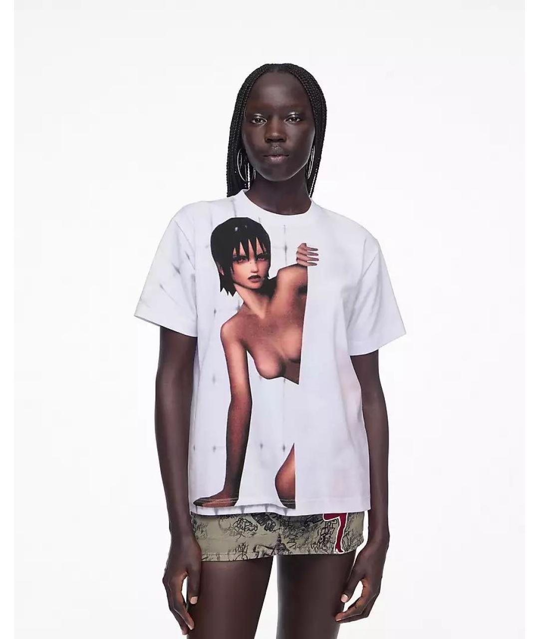 MARC JACOBS Белая хлопковая футболка, фото 2